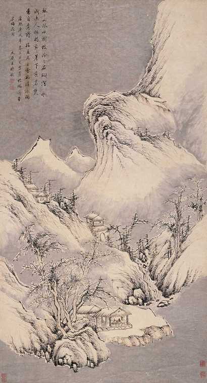 王时敏（款） 雪景 立轴